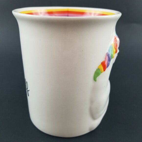 NIB Enesco Our Name is Mud Magical Unicorn Rainbow Sculpted 16 Oz Mug #6000548 - Picture 3 of 9